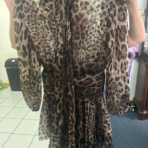 Leopard Print Sheer Dress